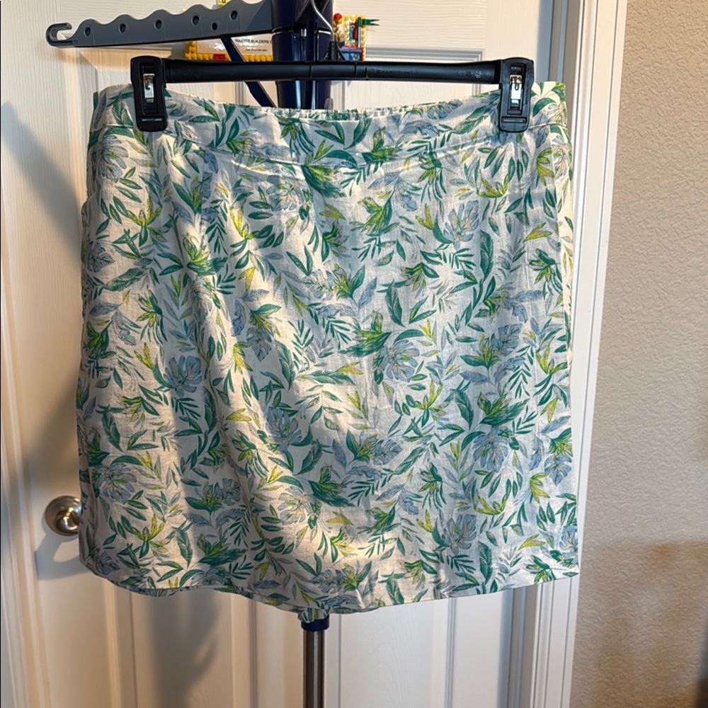 Ellen Tracy NWT linen blend Green and Blue Skort Skirt. Size XXL